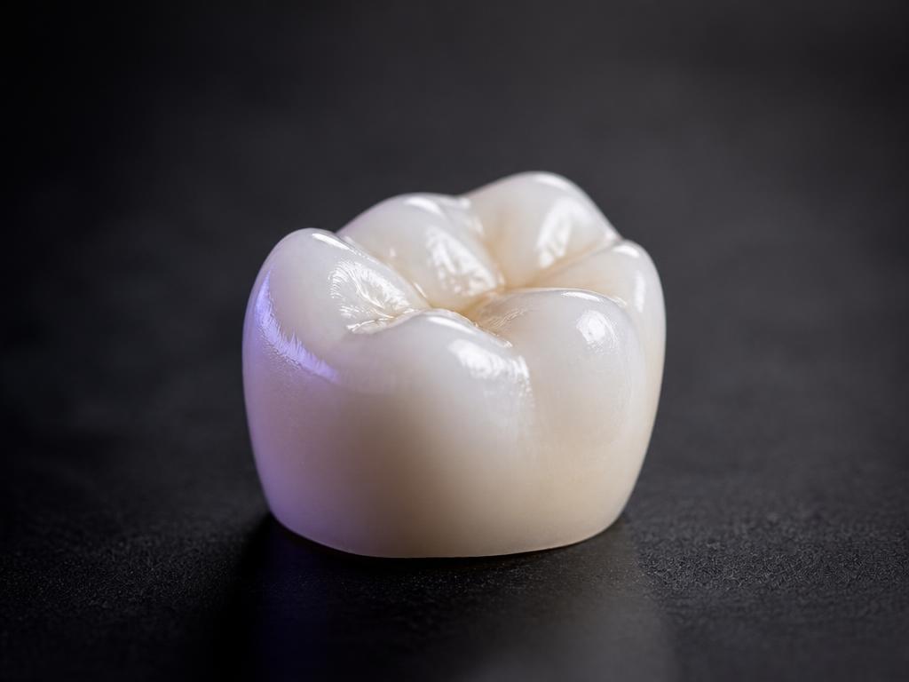 Coroa em dissilicato de lítio com anatomia detalhada